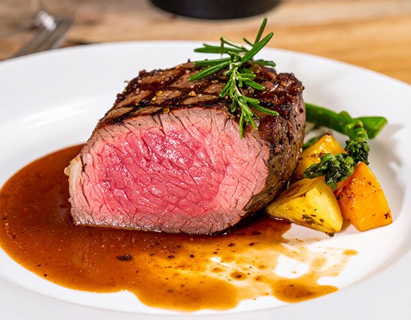 medium-rare bone-in filet