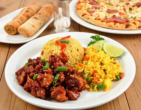 roast beef and egg rolls